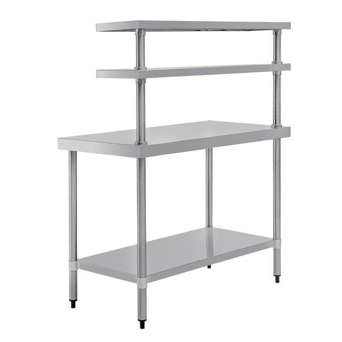Table inox avec 2 étagères supérieures 1200 mm - Vogue