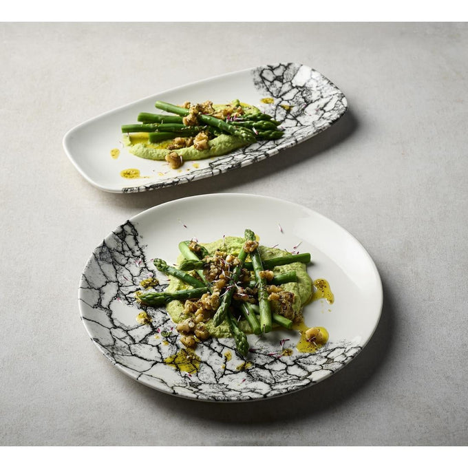 Assiettes rondes Kintsugi Accents Quartz Black Evolve 165 mm (lot de 12) - Churchill