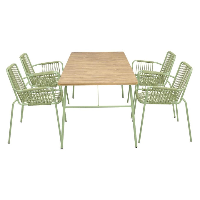 Fauteuils design corde Melbourne vert clair (lot de 4) - Bolero