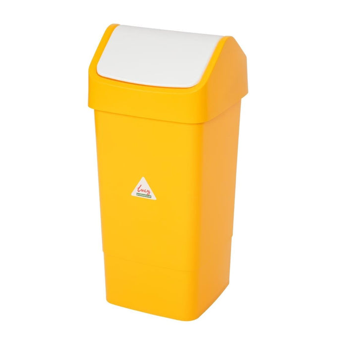 Poubelle polypropylène à couvercle battant SYR jaune 50 L - Scot Young