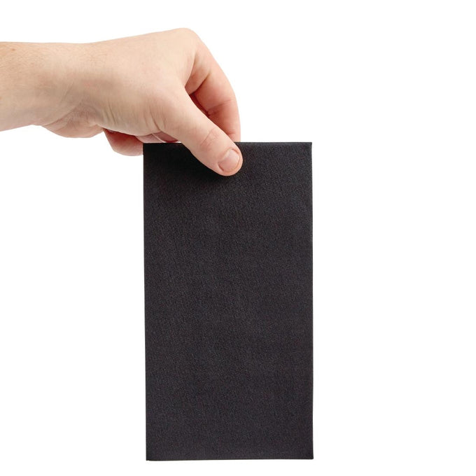 Serviettes de table Airlaid pliage en 8 Premium Tablin noires 40 × 40 cm (lot de 500) - Fiesta Recyclable
