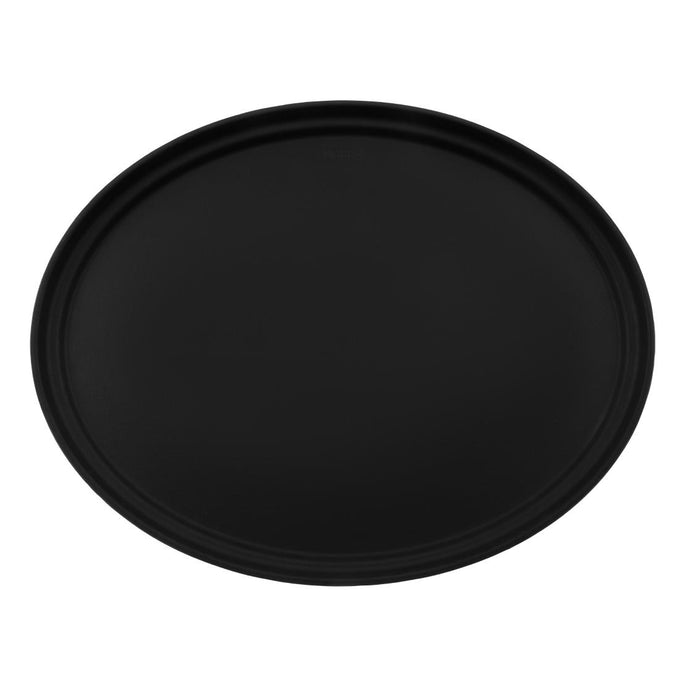 Plateau de service ovale fibre de verre antidérapant Camtread noir 60 cm - Cambro