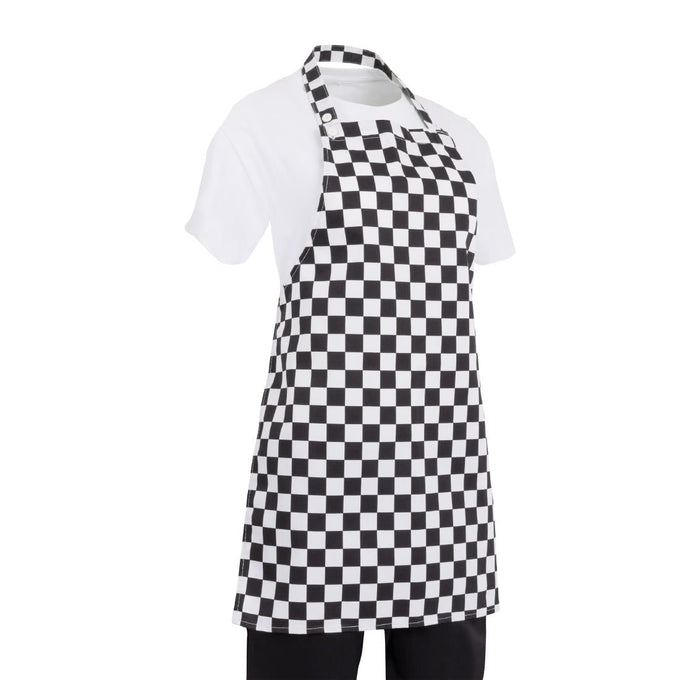 Tablier bavette enfant carreaux noirs et blancs - Whites Chefs Clothing