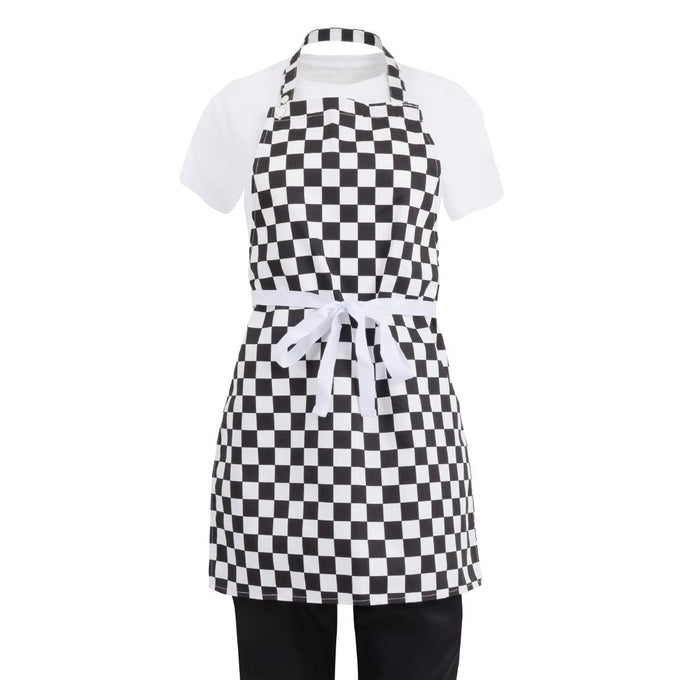 Tablier bavette enfant carreaux noirs et blancs - Whites Chefs Clothing
