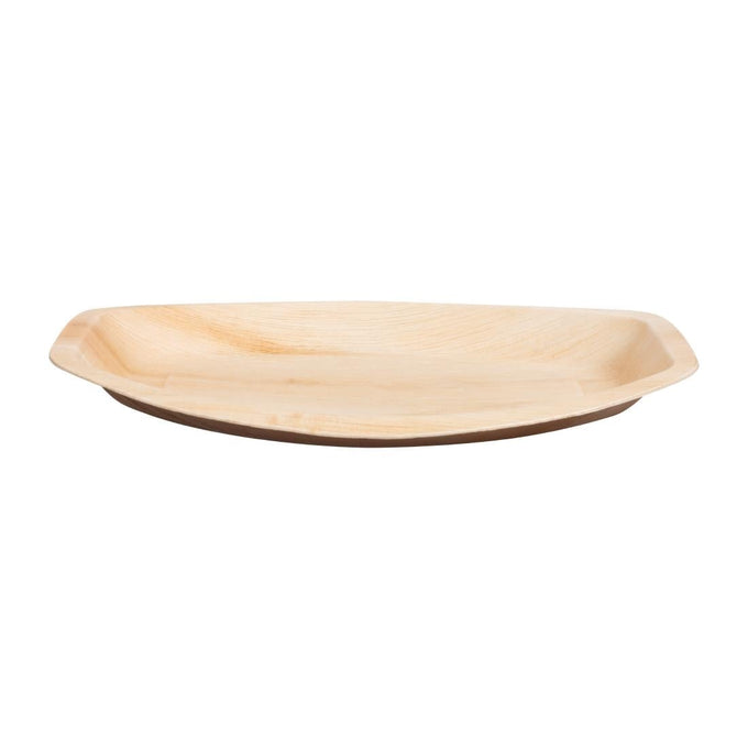 Assiettes creuses ovales en feuilles de palmier 360 mm (lot de 100) - Fiesta Compostable