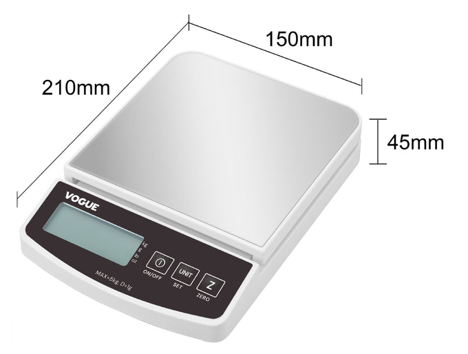 Balance électronique 5 kg graduations 1 g - Vogue