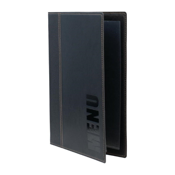 Porte-menus contemporains A4 noirs avec boîte de rangement (lot de 20) - Securit