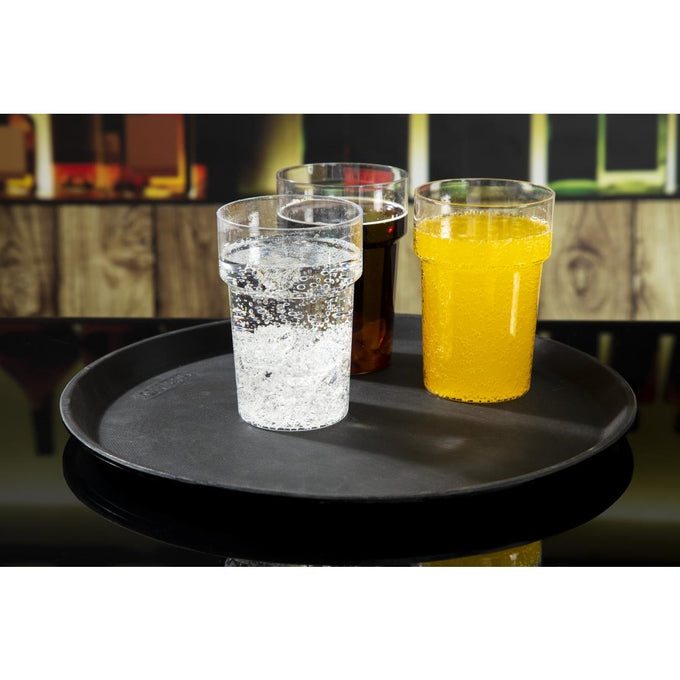 Plateau de service rond fibre de verre antidérapant Camtread noir 35,5 cm - Cambro