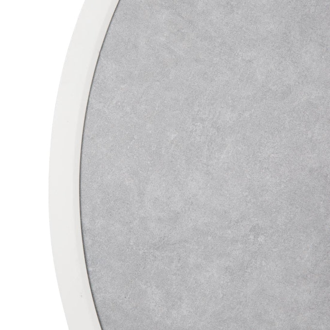 Plateau de table extérieur rond en verre trempé effet pierre gris clair bord blanc 580 mm - Bolero