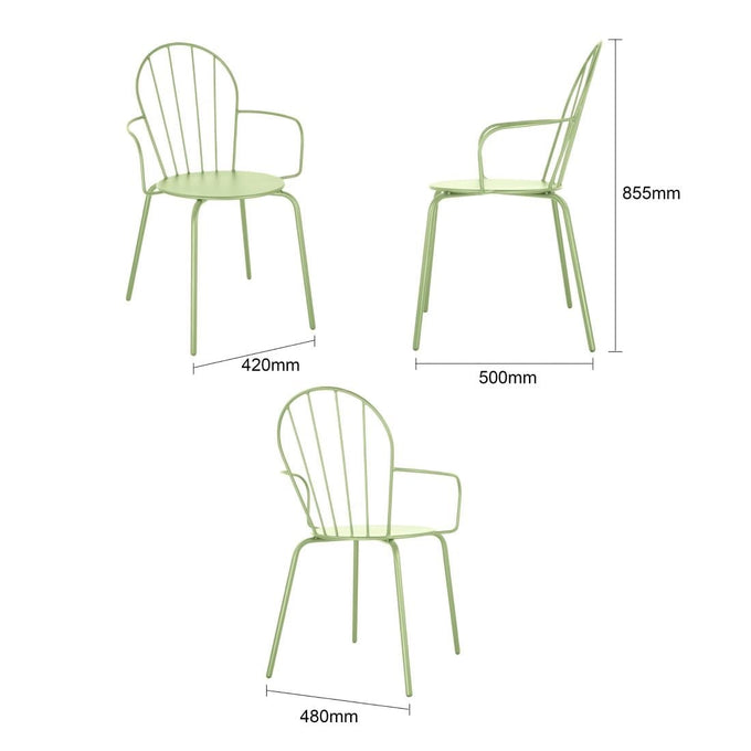 Fauteuils Adeline vert clair (lot de 4) - Bolero