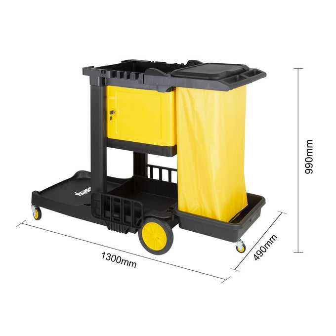 Chariot de nettoyage avec armoire verrouillable noir - Jantex