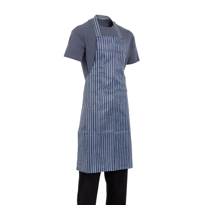 Tablier bavette déperlant bleu et blanc - Whites Chefs Clothing