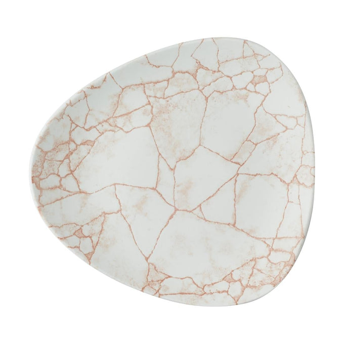 Assiettes triangulaires Studio Prints Kintsugi Lotus Coral 228 mm (lot de 12) - Churchill