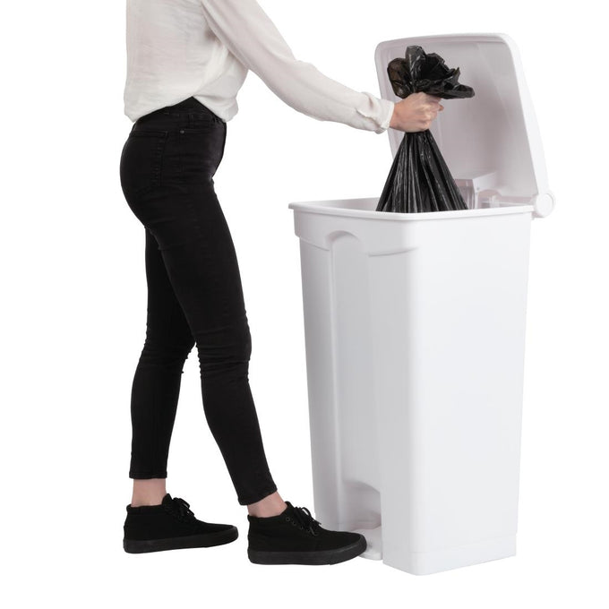 Poubelle de cuisine à pédale blanche 87 L - Jantex