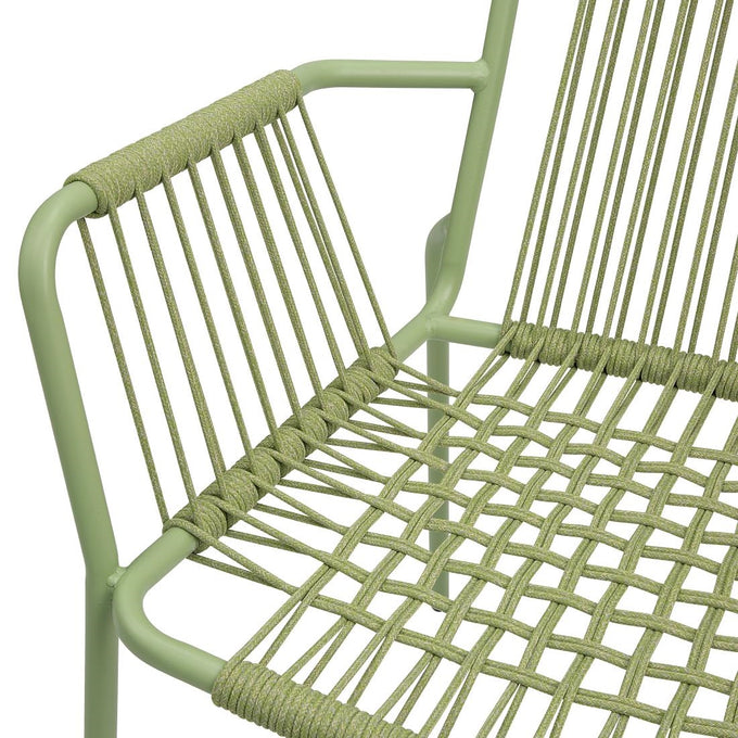 Fauteuils design corde Melbourne vert clair (lot de 4) - Bolero