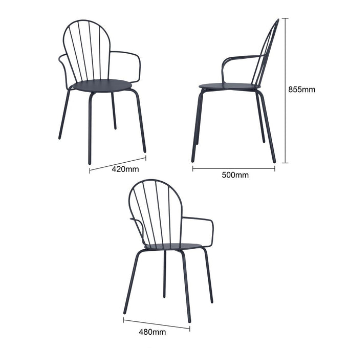 Fauteuils Adeline bleu ardoise (lot de 4) - Bolero
