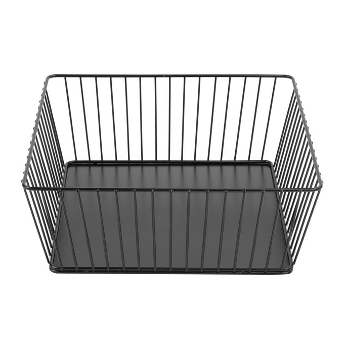 Panier de présentation carré métallique noir 280 × 280 × 100 mm - Olympia