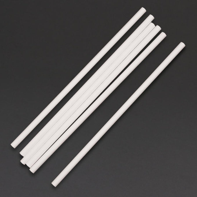 Pailles en papier compostables blanches (lot de 250) - Fiesta Compostable