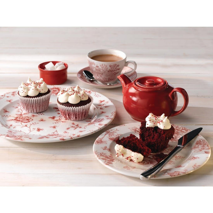 Assiettes plates Rose Chintz Cranberry 170 mm (lot de 6) - Churchill