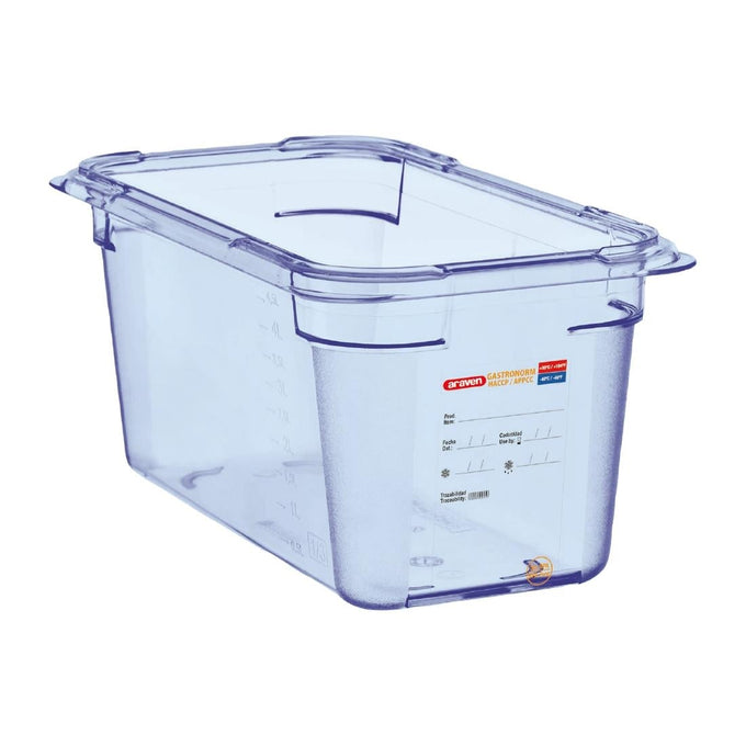 Boîte hermétique bleue en ABS sans BPA GN1/4 150 mm - Araven