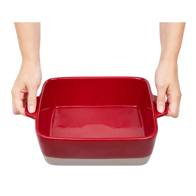 Plat à rôtir rouge et taupe 4,2 L - Olympia