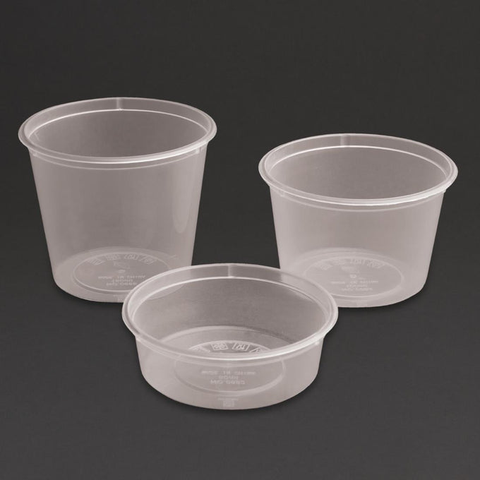 Pots à sauce micro-ondables en plastique 50 ml (lot de 100) - Fiesta Recyclable