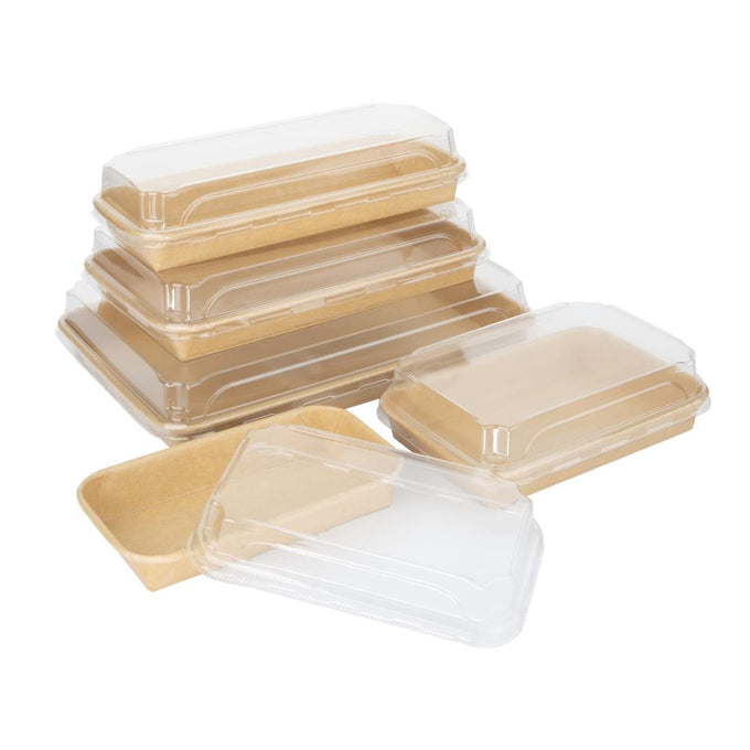Couvercles en PET pour barquettes à sushi No. 3 (lot de 300) - Fiesta Recyclable