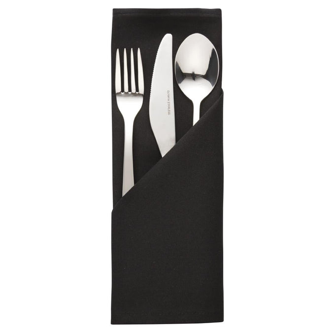 Serviettes noires en polyester Occasions (lot de 10) - Mitre Essentials
