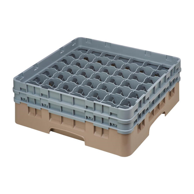 Casier à verres 49 compartiments Camrack beige hauteur max 133 mm - Cambro