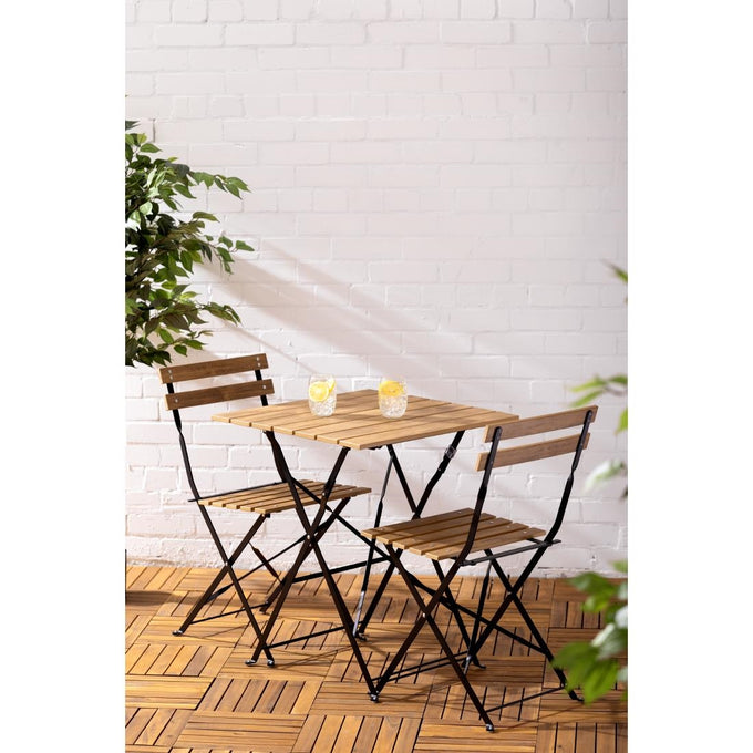 Table de terrasse carrée Perth effet bois - Bolero