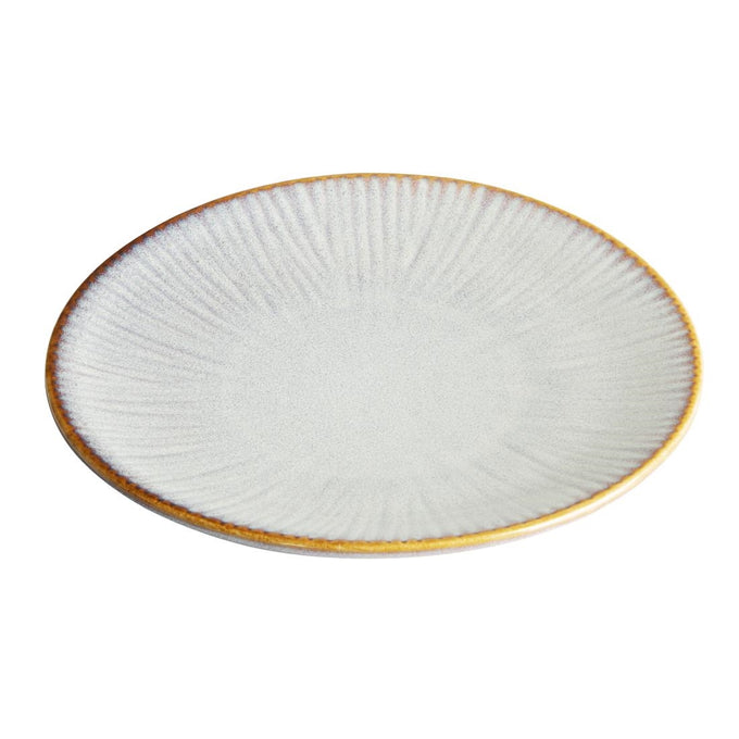 Assiettes Plates Drift En Relief Gris 180 mm (lot de 6) - Olympia