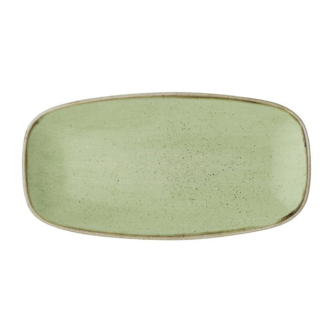 Assiettes oblongues Stonecast Sage Green 298 mm (lot de 12) - Churchill