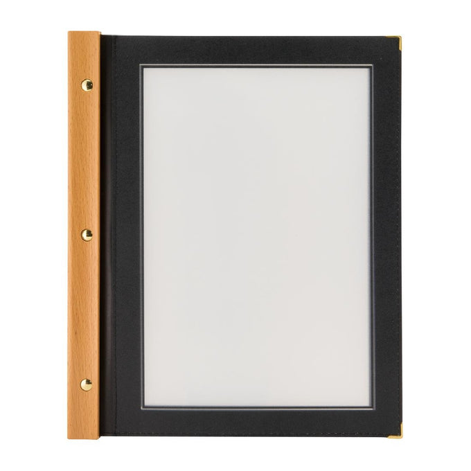 Protège-menu en bois noir A4 - Securit