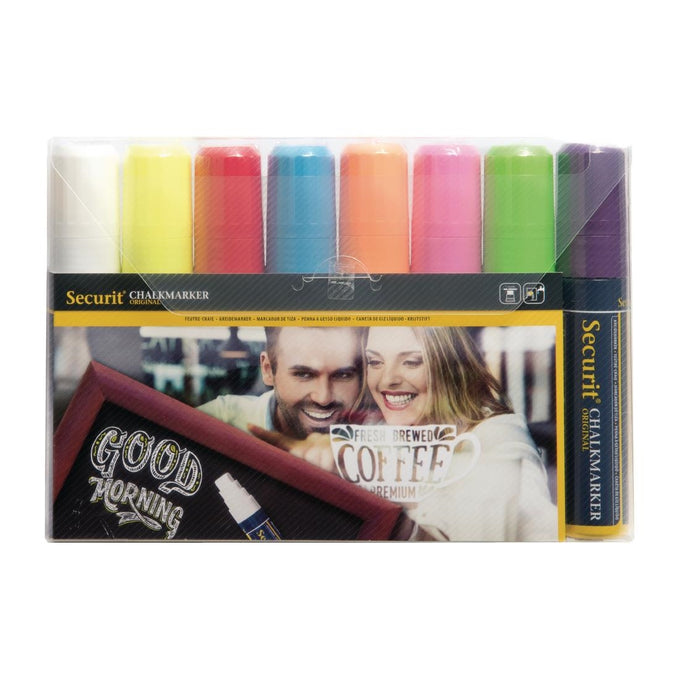 Lot de 8 marqueurs craie Illumigraph 15 mm - Securit