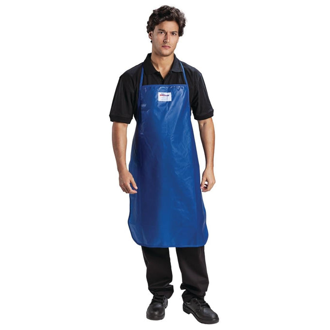 Tablier bavette en nylon QuicKlean bleu - Burnguard