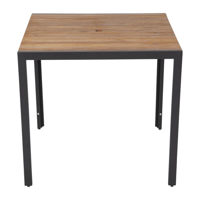 Table carrée en acier et acacia 80 cm - Bolero