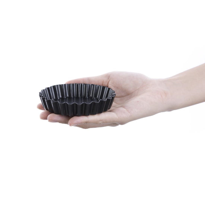 Moule à tartelette cannelé antiadhésif avec fond amovible 10 cm (lot de 3) - Vogue