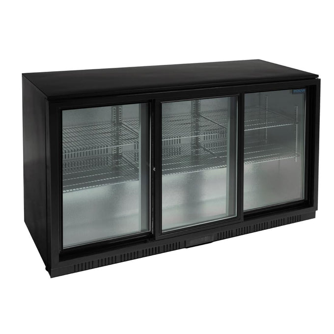 Arrière-bar trois portes coulissantes Série G noir 320 L - Polar