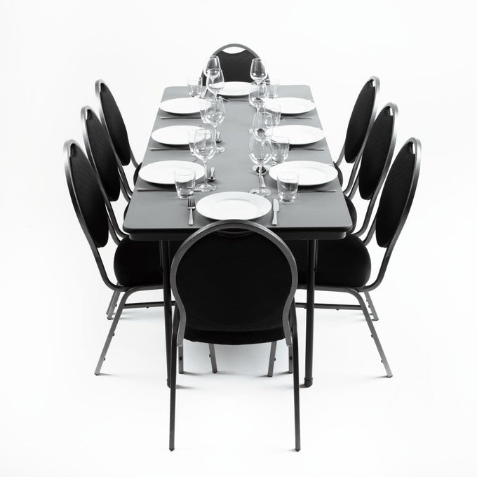 Table rectangulaire pliante grise en ABS 1830 mm - Bolero