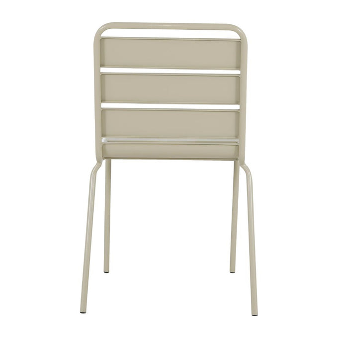 Chaises à lattes en acier Amalfi taupe (lot de 4) - Bolero