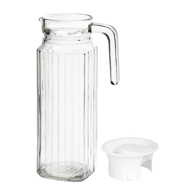 Pichet rainuré en verre (lot de 6) - Olympia