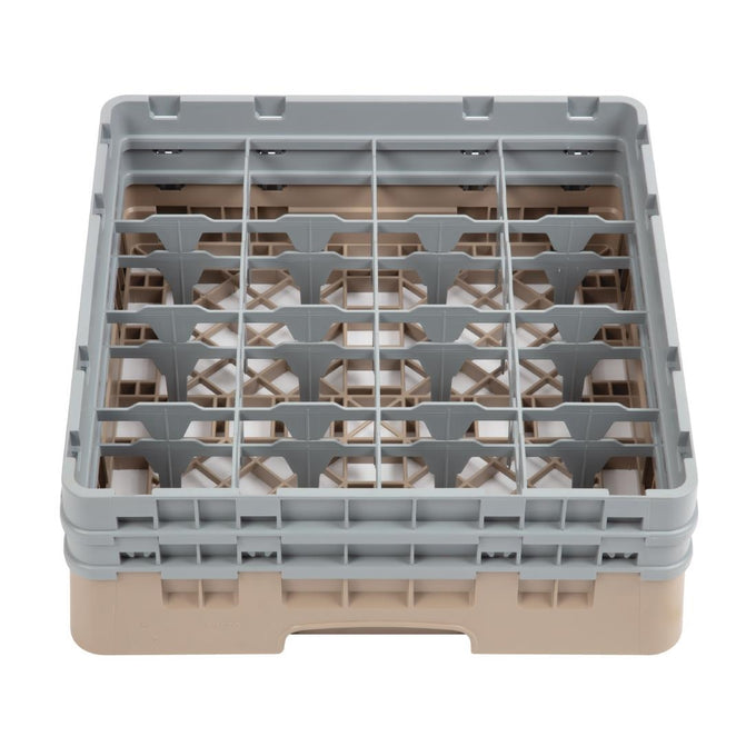 Casier à verres 16 compartiments Camrack beige hauteur max 133 mm - Cambro