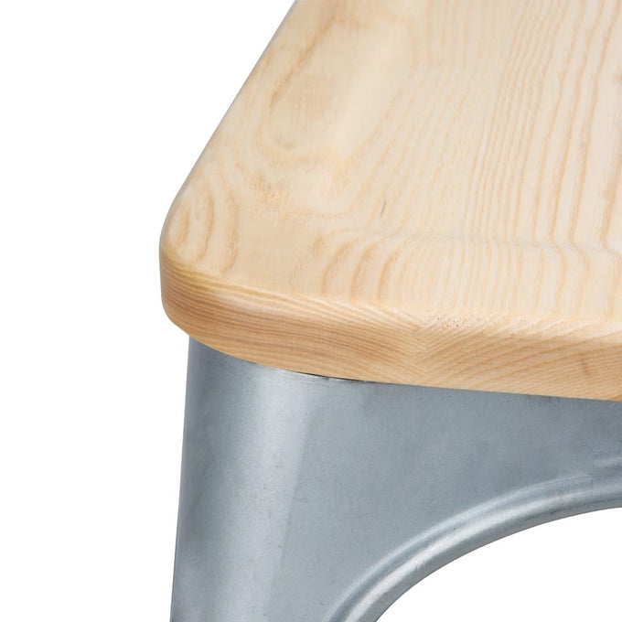 Chaises en acier avec assise en bois (lot de 4) - Bolero