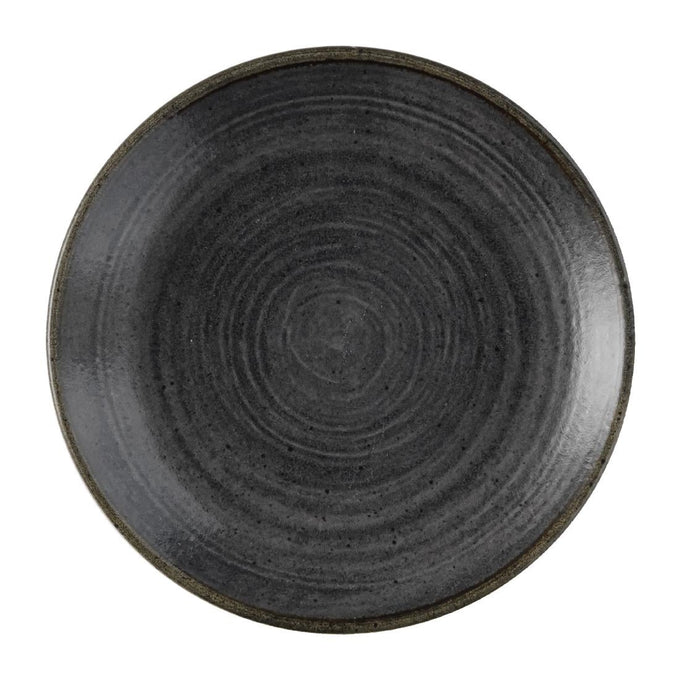 Assiettes rondes Stonecast Raw Evolve Black 165 mm (lot de 12) - Churchill