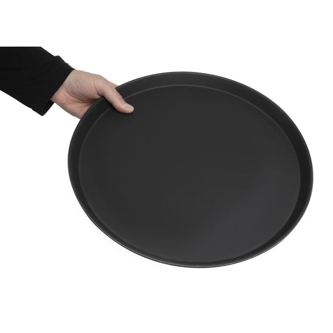 Plateau de service rond fibre de verre antidérapant Camtread noir 40,5 cm - Cambro