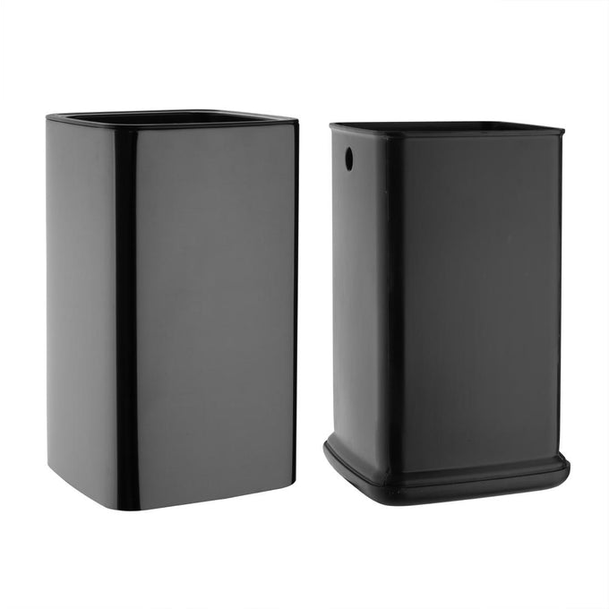 Poubelle carrée noir titane 7 L - Bolero