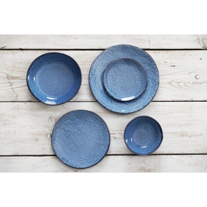 Bols plats Denim Blue 220 mm (lot de 6) - Olympia