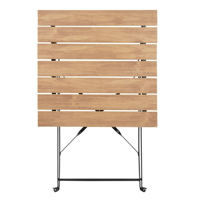 Table de terrasse carrée Perth effet bois - Bolero