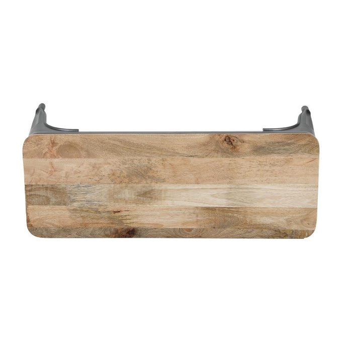 Banc d'intérieur avec assise en bois de manguier et cadre gris acier Bistro 1000 mm (lot de 2) - Bolero