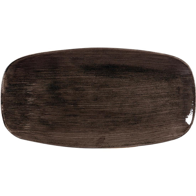 Assiettes oblongues Stonecast Patina Black 298 mm (lot de 12) - Churchill